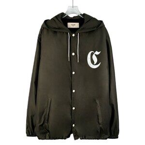 Celine Dark green logo print hoodie jacket